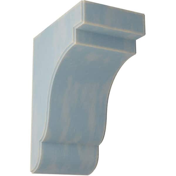 Ekena Millwork 5-1/4 in. x 11 in. x 8-1/2 in. Driftwood Blue Bedford Wood Vintage Decor Bracket