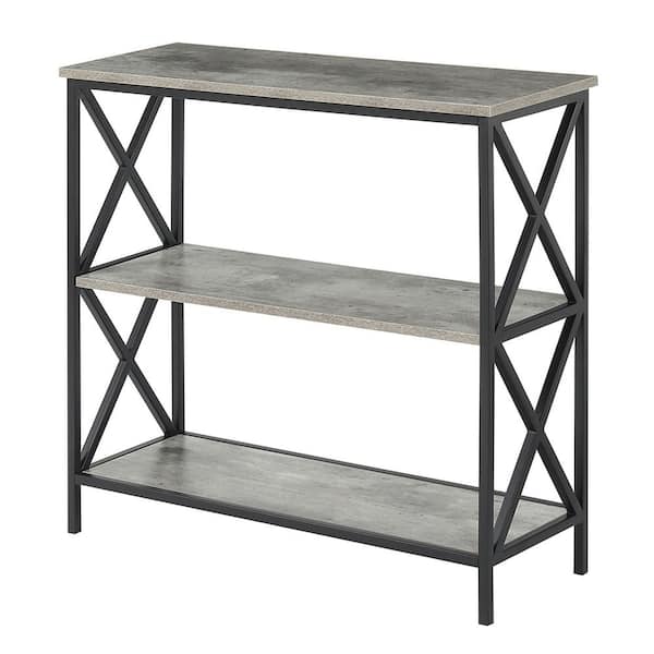 Convenience Concepts Tucson 29.25 in. Faux Birch MDF 3-Shelf Accent Bookcase with Metal Frame
