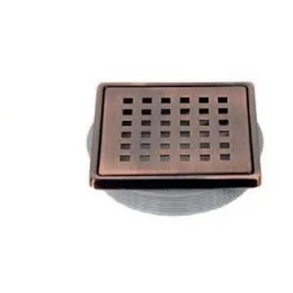 Tilux Square 4 in. W  x 4 in. L Drain Cover Brushed Stainless Steel Bronze for Shower Kit PVC Flange