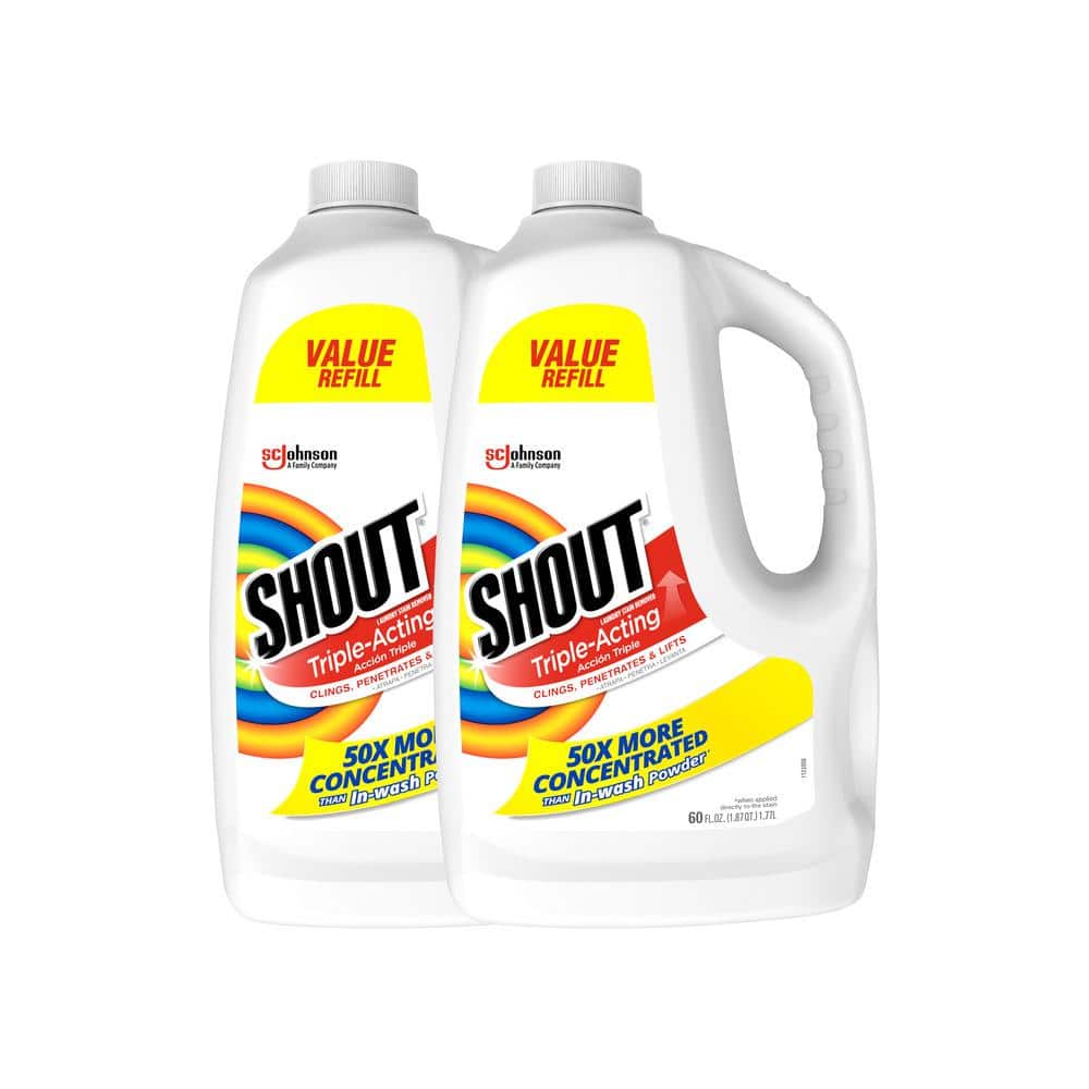 Shout 2-Pack Combo 60 fl. oz. Triple-Acting Liquid Refill Fabric Stain Remover