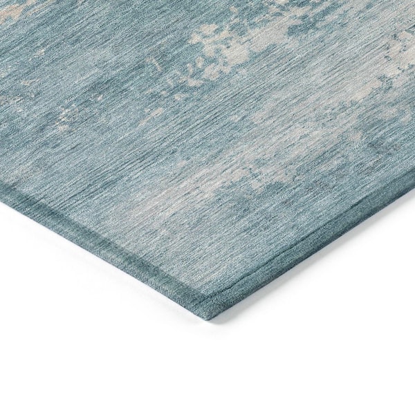 Chantille Machine Washable Indoor/Outdoor Abstract ACN2071 Sky 1 ft. 8 in. x 2 ft. 6 in. Accent Rug