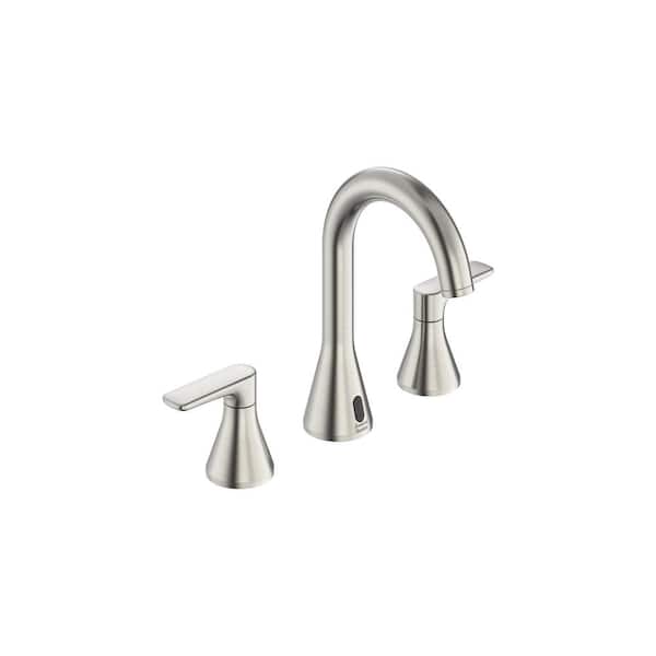 American Standard Aspirations 8 in. Wideset Double Handle High-Arc Bathroom Faucet Combo Kit with Push Drain in Brushed Nickel