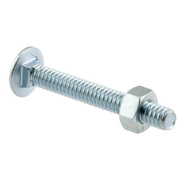 1/4-20 Carriage Bolts and Nuts with Smooth, Domed Heads (12-pack)