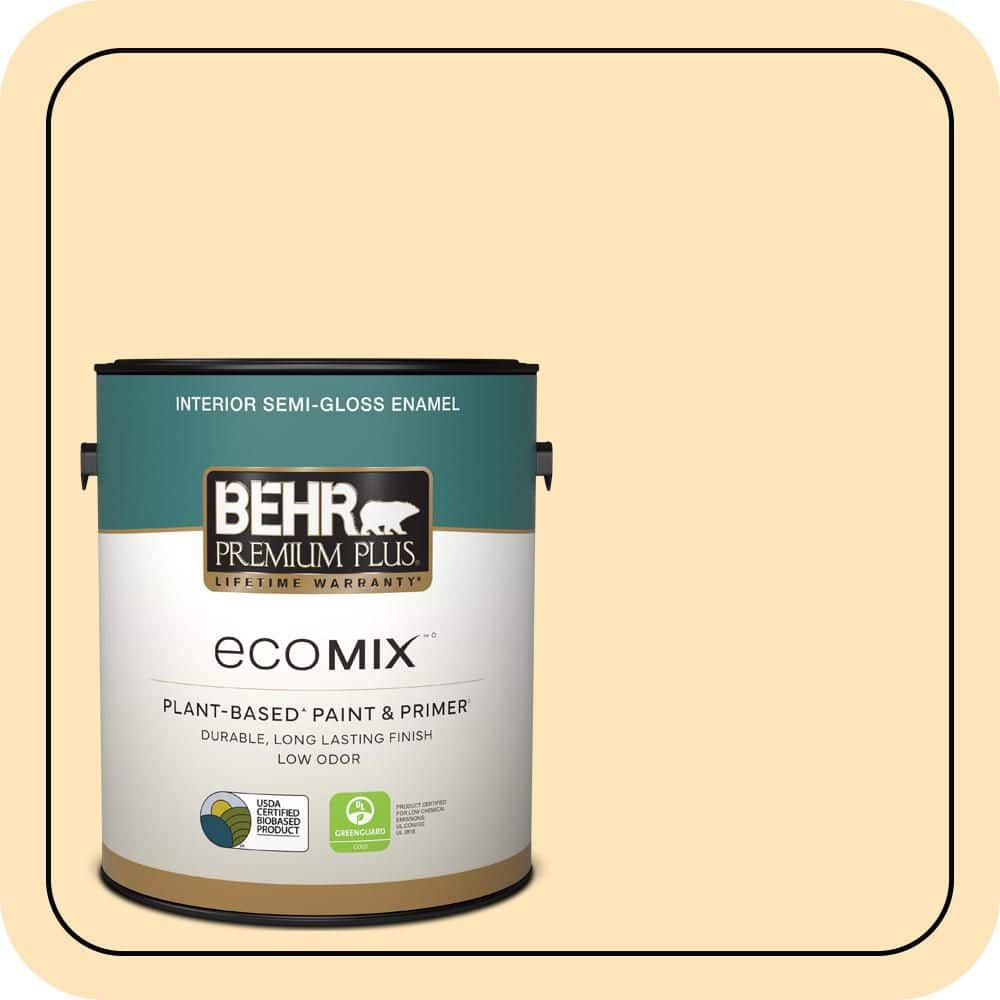 1 gal. #BIC-28 Butter Creme Semi-Gloss Enamel EcoMix Plant-Based Interior Paint & Primer price history on PriceWatchPro
