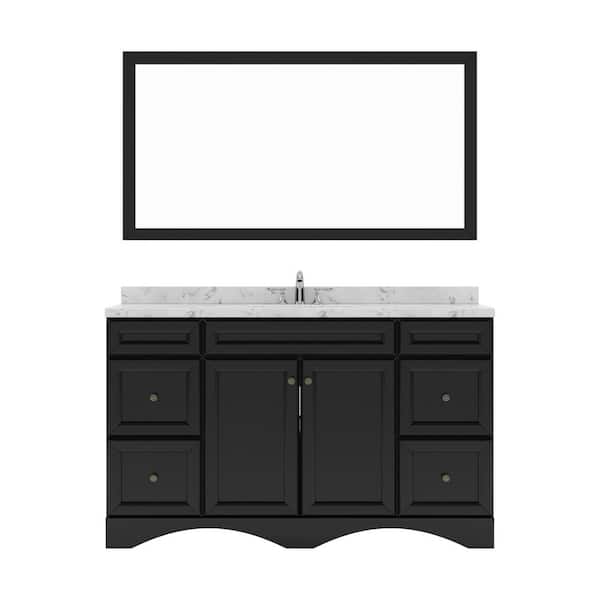 Virtu USA Talisa 60 in. W x 22 in. D x 37 in. H Single Sink Bath Vanity in Espresso with Quartz Top and Mirror