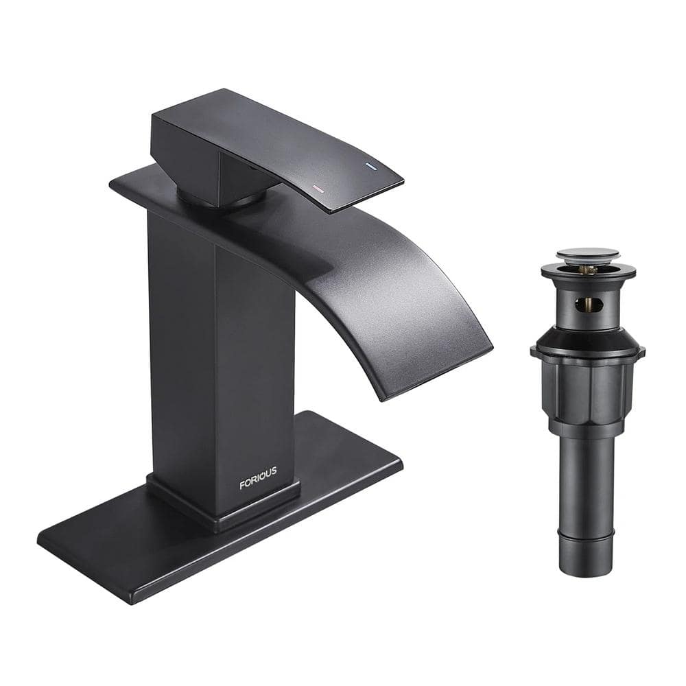 FORIOUS Single Handle Single Hole Bathroom Faucet with Drain Assembly ...