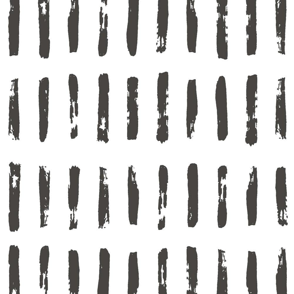 Brush Strokes Black Peel and Stick Vinyl Wallpaper