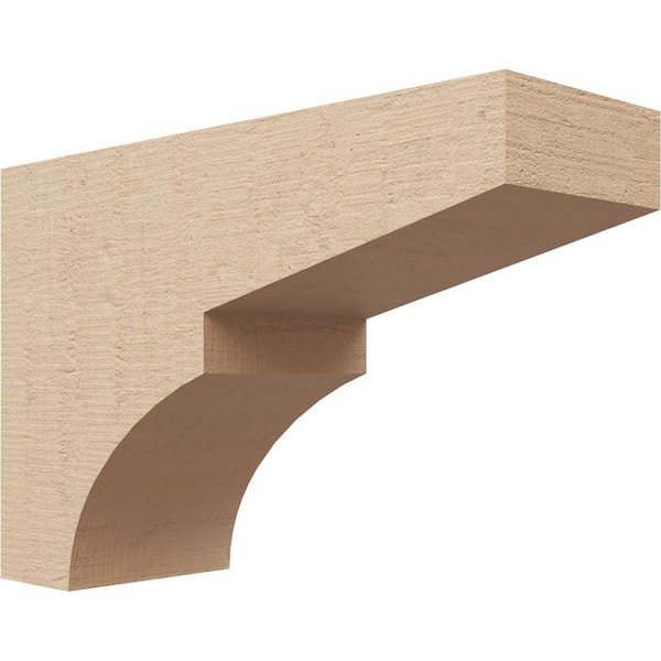 Ekena Millwork 4 in. x 8 in. x 12 in. Series 3 Classic Monterey Rough Cedar Woodgrain Timberthane Polyurethane Corbel, Primed Tan