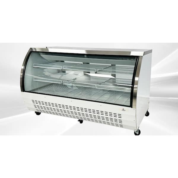 Cooler Depot 82 in. W 32 cu. ft. Commercial Refrigerator Deli Case Display Case in Glass/Stainless Steel