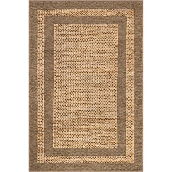 Linnett Farmhouse Bordered Jute Natural 4 ft. x 6 ft. Area Rug