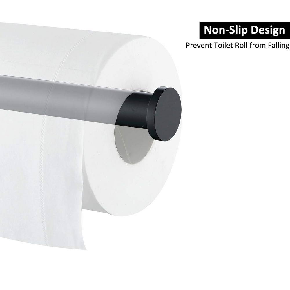 Matte Black Stainless Steel Wall-Mounted Toilet Paper Holder