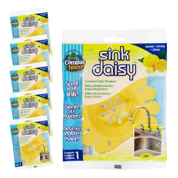 COMPAC HOME 6 Count Daisy Lemon Scented Kitchen Sink Strainer (3-pack for total of 6)