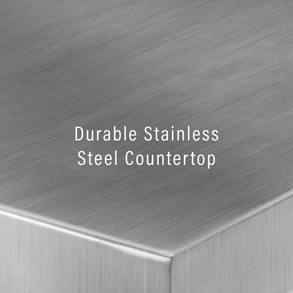 Cambridge White Stainless Steel Top Kitchen Island Cart