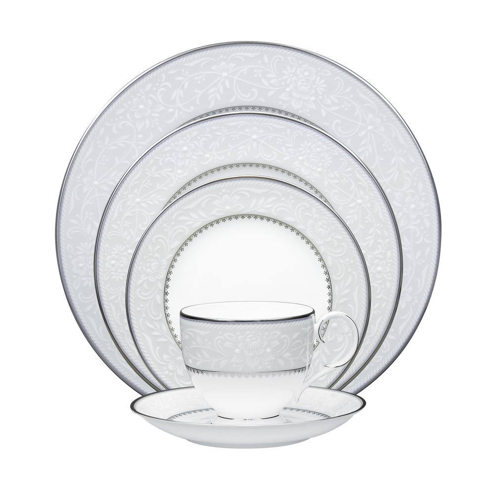 Brocato Floral Porcelain 5-Piece Place Setting with Platinum Band