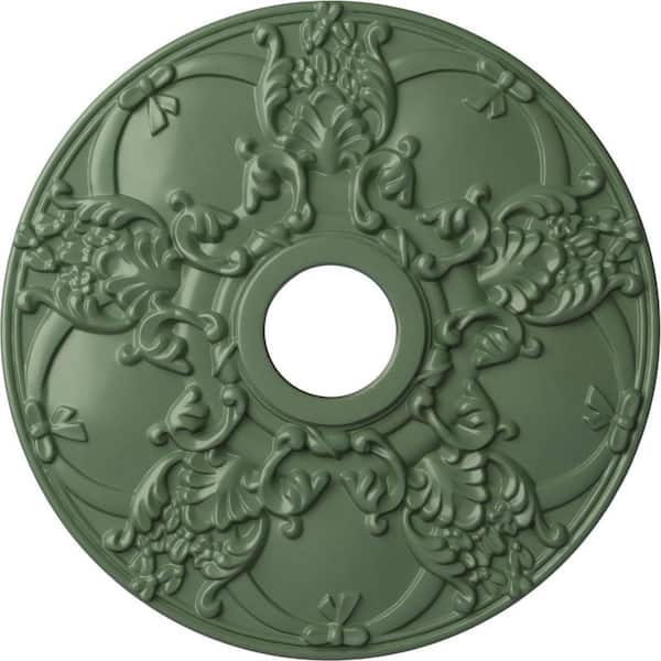Ekena Millwork 1-3/8" x 18" x 18" Polyurethane Norwich Ceiling, Hand-Painted Athenian Green