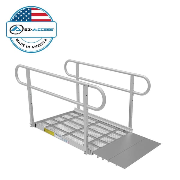 EZ-ACCESS PATHWAY 3G 4 ft. Ramp Kit with Expanded Metal Surface and Two-line Handrails