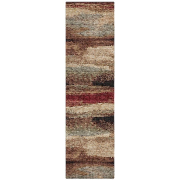 Chantille Machine Washable Indoor/Outdoor Abstract ACN942 Mocha 2 ft. 3 in. x 7 ft. 6 in. Area Rug