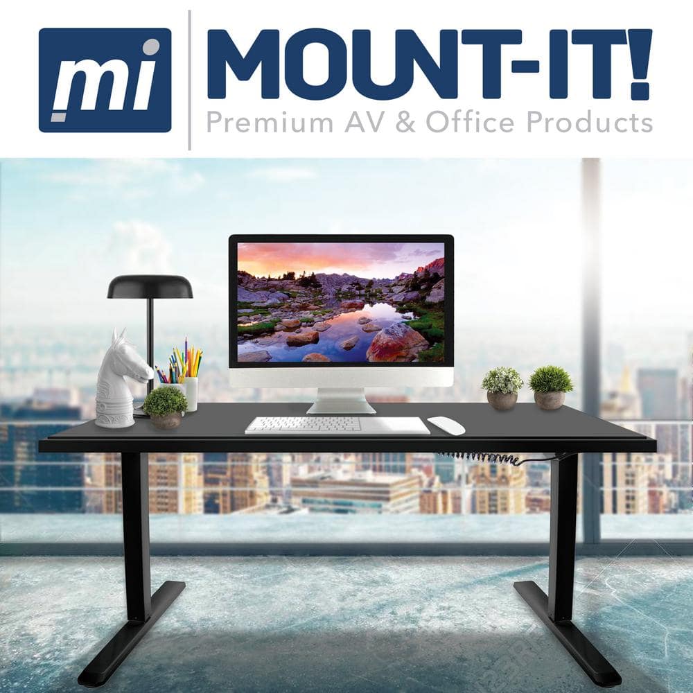 Black Adjustable Electric Standing Desk Frame with Controller