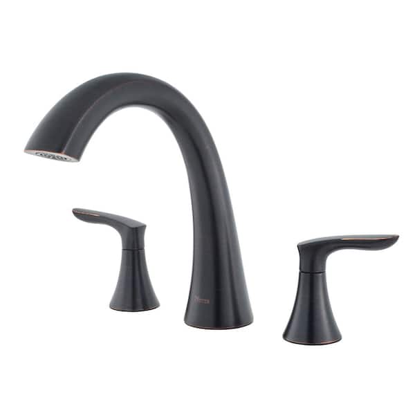 Pfister Weller Double Handle Roman Tub Trim in Tuscan Bronze [Valve Not Included]