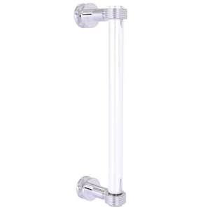 Clearview 12 in. Single Side Shower Door Pull with Groovy Accents in Polished Chrome