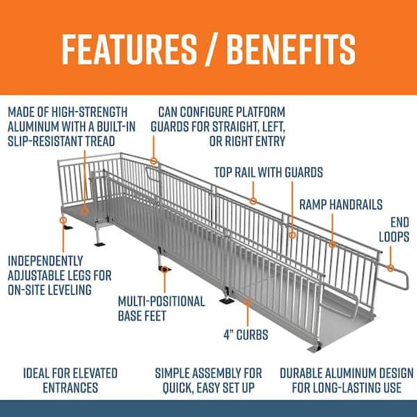PATHWAY HD 18 ft. Aluminum Code Compliant Modular Wheelchair Ramp System