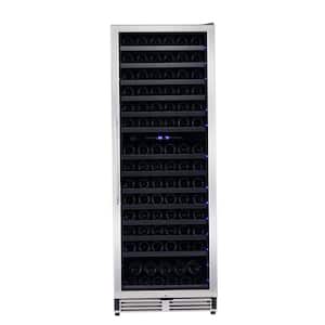 23.5-in W 154-Bottle Wine and 0 Can Beverage Cooler Stainless Steel, LED Lighting, Dual Zone Cooling, Wine Cooler