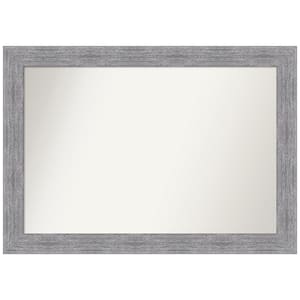 Bark Rustic Grey 41 in. W x 29 in. H Rectangle Non-Beveled Framed Wall Mirror in Gray