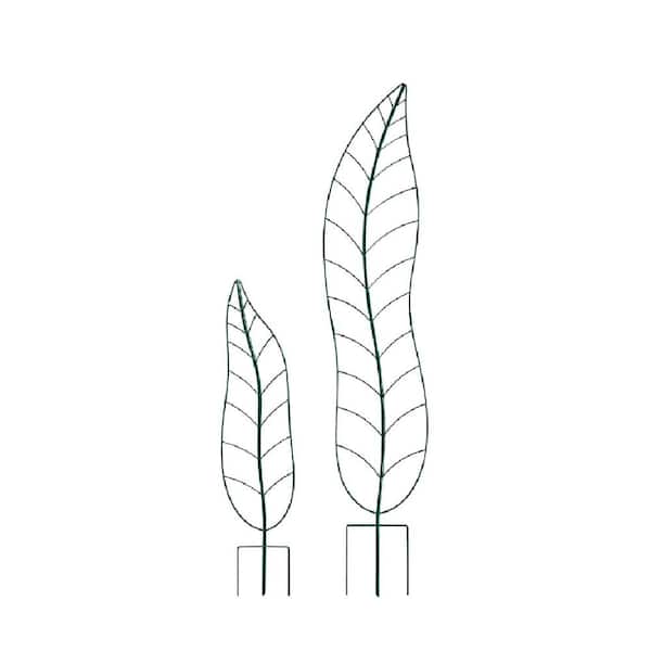 Unbranded 55 in. Leaf Metal Garden Trellis Plant Support Garden Decoration for Climbing Plants and Flowers (Set of 2)