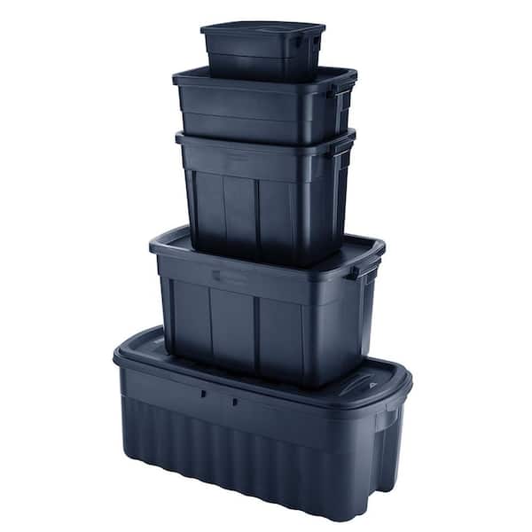 Rubbermaid Roughneck Storage Container, Dark Indigo Metallic, 50-Gallons