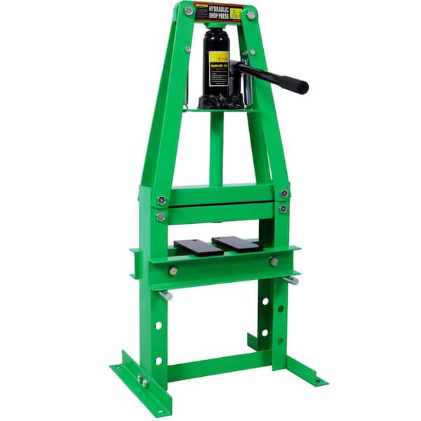 6-Ton Green Benchtop Hydraulic A-Frame Garage Floor Adjustable Shop Press with Press Plates, Hydraulic Shop Press