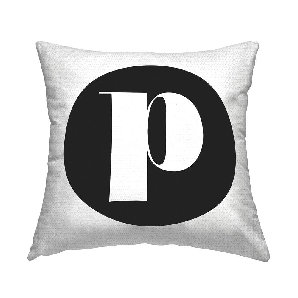 Black Initial P Square Outdoor Throw Pillow price history on PriceWatchPro