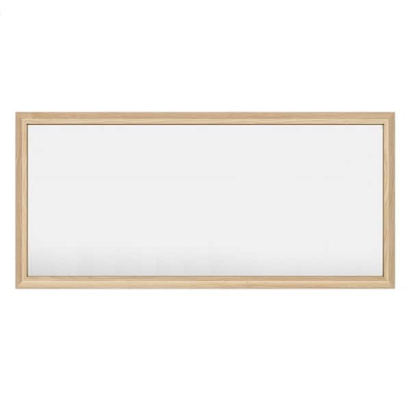 Apmir 60 in. W x 28 in. H Rectangular Aluminum Alloy Framed & Tempered Glass Wall Bathroom Vanity Mirror in Light Yellow Wood