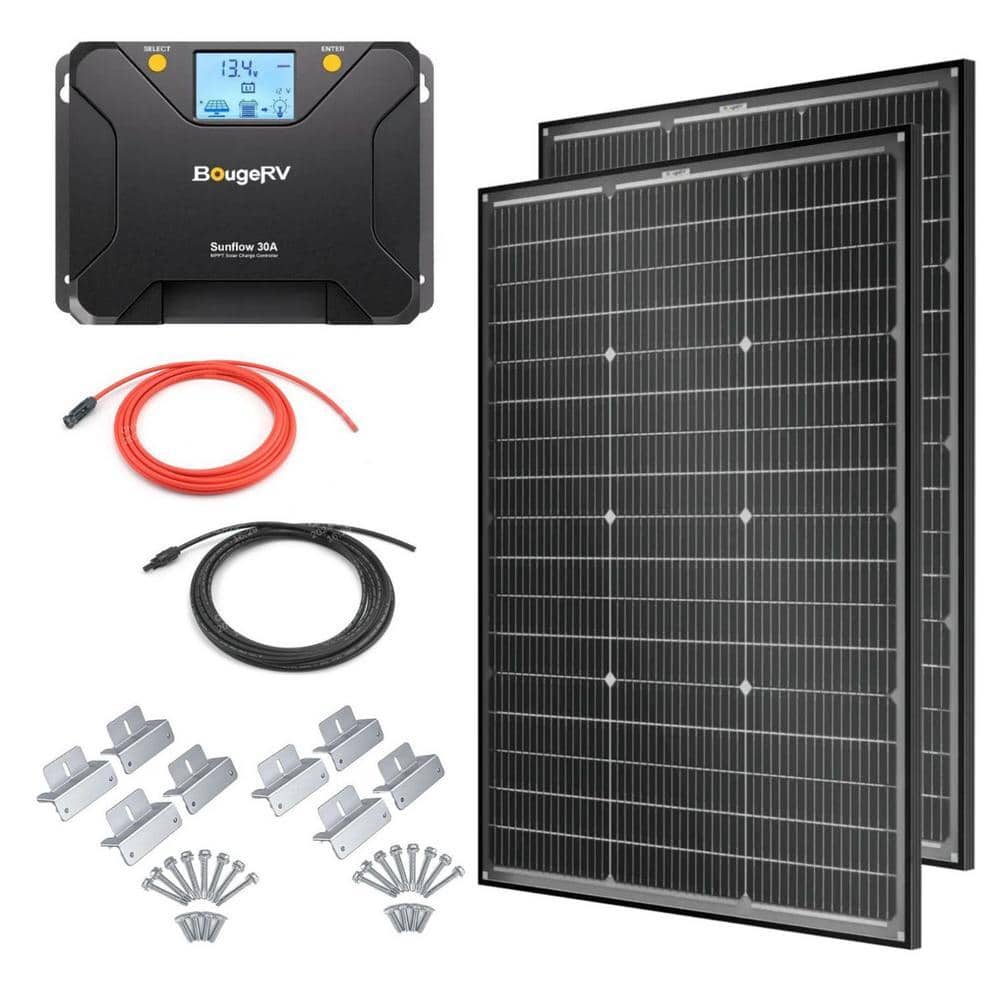BougeRV 200-Watt N-Type Off Grid Monocrystalline Solar Power Kit HD200W ...