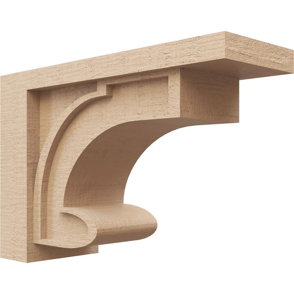 Ekena Millwork 6 in. x 12 in. x 18 in. Classic Alma Rough Cedar Woodgrain TimberThane Corbel, Primed Tan