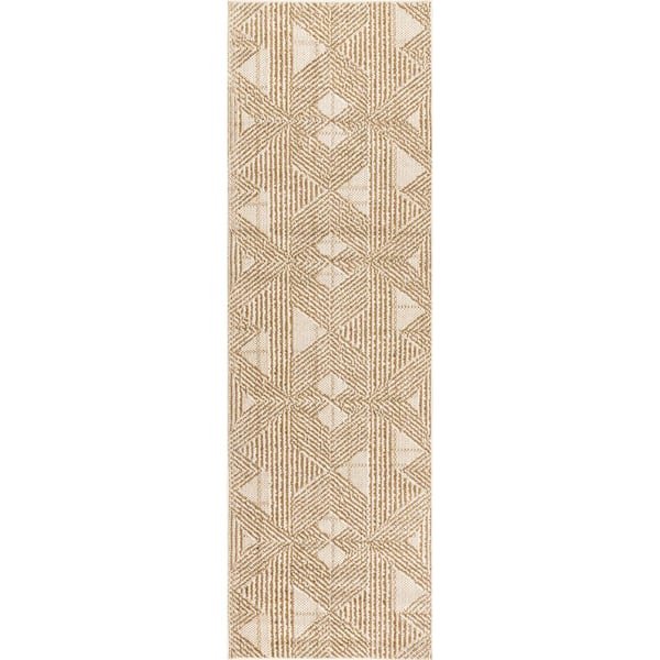 nuLOOM Trinity Textured Abstract Diamonds Beige 2 ft. 8 in. x 8 ft. Runner Rug