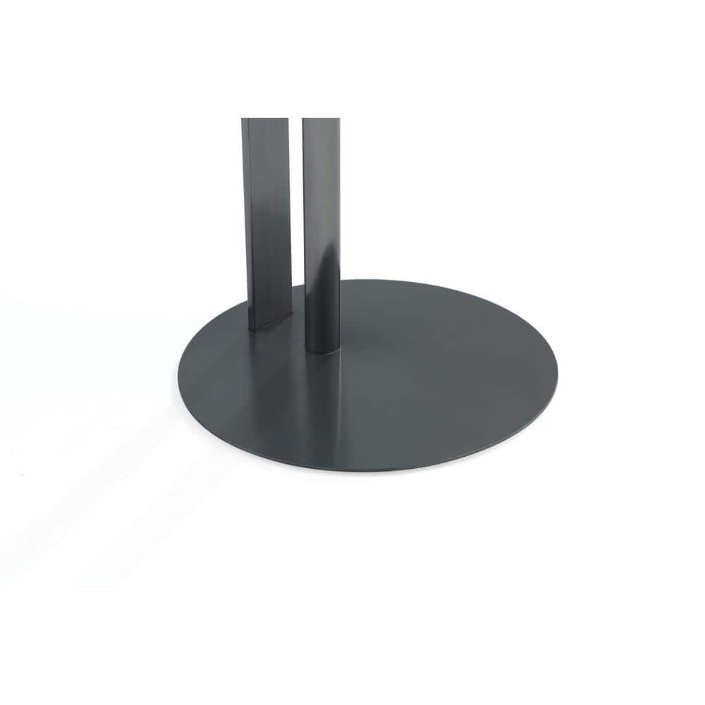 Modern Round Stone and Metal Accent Table