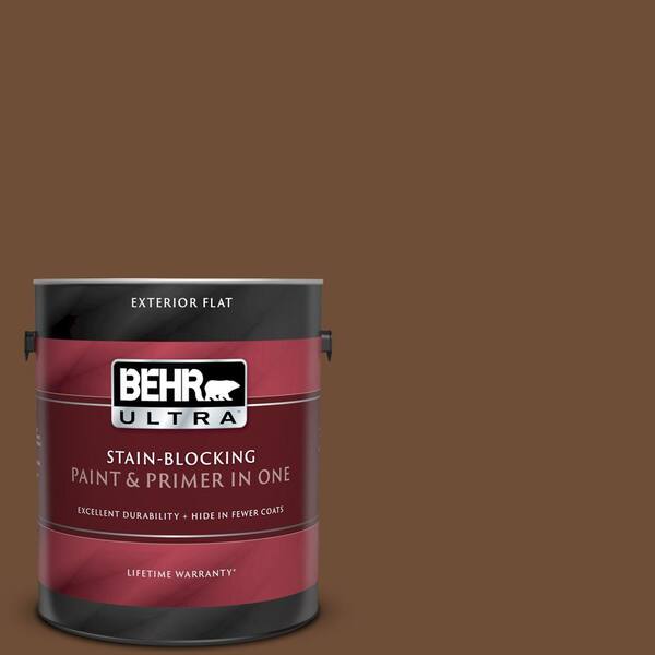 BEHR ULTRA 1 gal. #UL140-23 Ancient Root Flat Exterior Paint and Primer in One