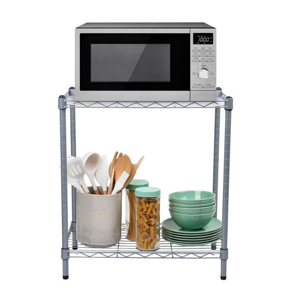 Details about   2 Tier Stainless Steel Microwave Oven Rack Stand Kitchen Storage Organiser Shelf 