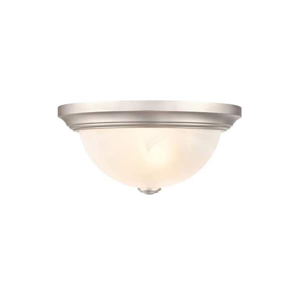 Millennium Lighting 2-Light 11 in. Satin Nickel Hardwired Flushmount (1-Pack)
