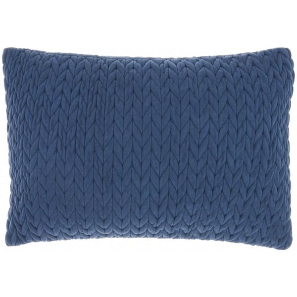 HomeRoots Jordan Blue Geometric Cotton 20 in. X 14 in. Throw Pillow