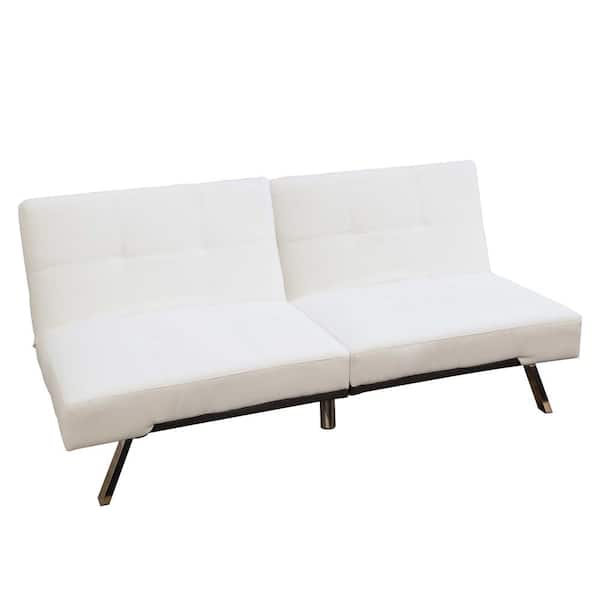Ivory Palmer Leather Convertible Sofa, Abbyson Living Upholstered Headboards Ivory