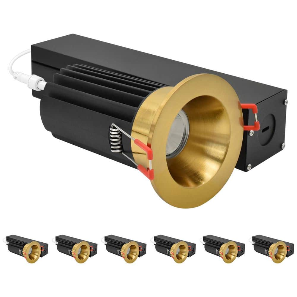 2 In. Integrated LED Regressed Light with Round Brass Trim 5CCT Dimmable, 14/20W, 38° Beam, 1200/1700LM, 277V 6 Pack price history on PriceWatchPro