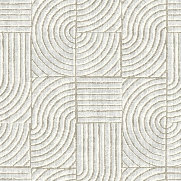 Tempaper Stone White Tile Block Vinyl Peel and Stick Wallpaper Roll (Covers 28 sq. ft.)