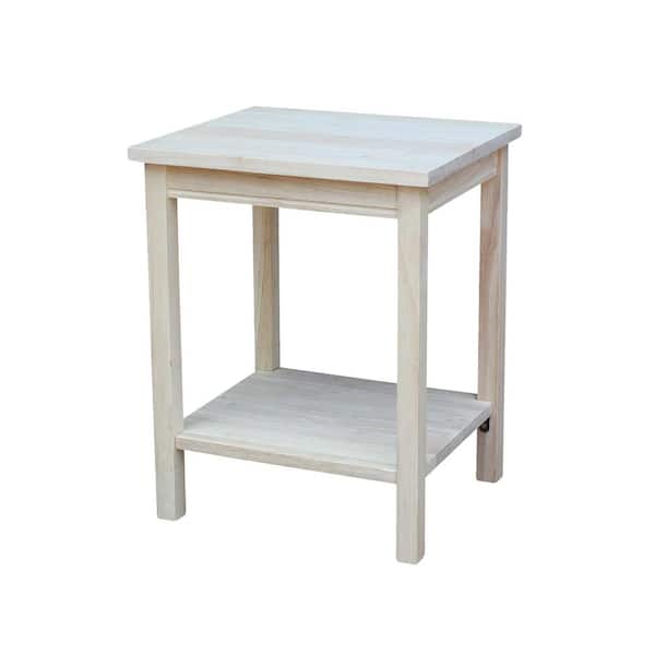 International Concepts Portman Unfinished End Table Bottom Shelf Storage for sale online 