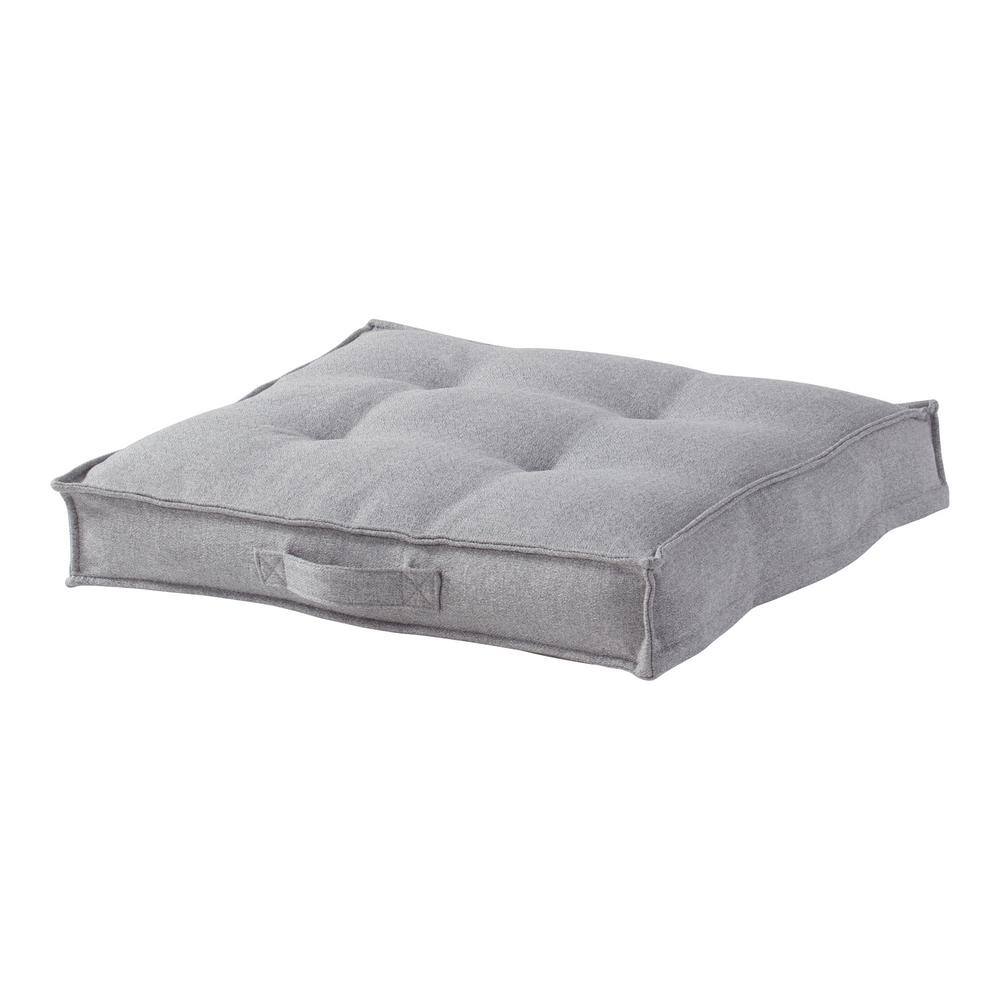 Small Cement Polyester Tufted Dog Bed with Handle