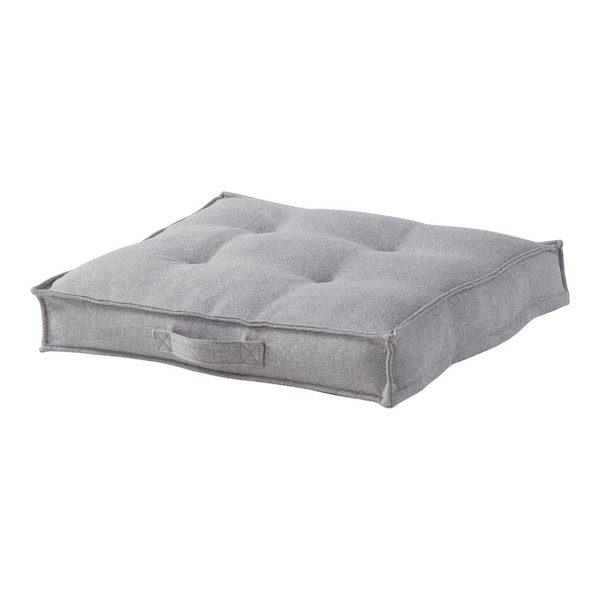 Happy Hounds Milo Small Cement Square Tufted Polyester Pillow Dog Bed