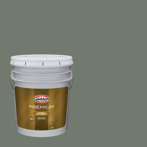 Glidden Premium 5 gal. PPG1128-6 Thyme Green Flat Exterior Latex Paint