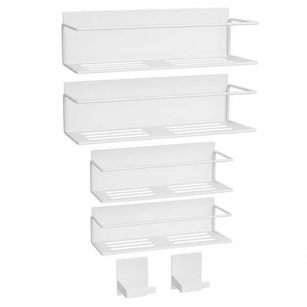 4-Pack White Magnetic Spice Rack with 2 Magnetic Paper Towel Holders for Refrigerator