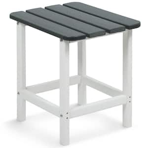 18 in. Gray Outdoor Square Side Table Patio End Table