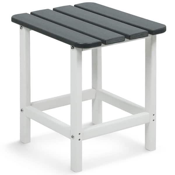 Aoodor 18 in. Gray Outdoor Square Side Table Patio End Table